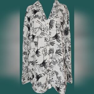 Joie Black and White Floral Shirt